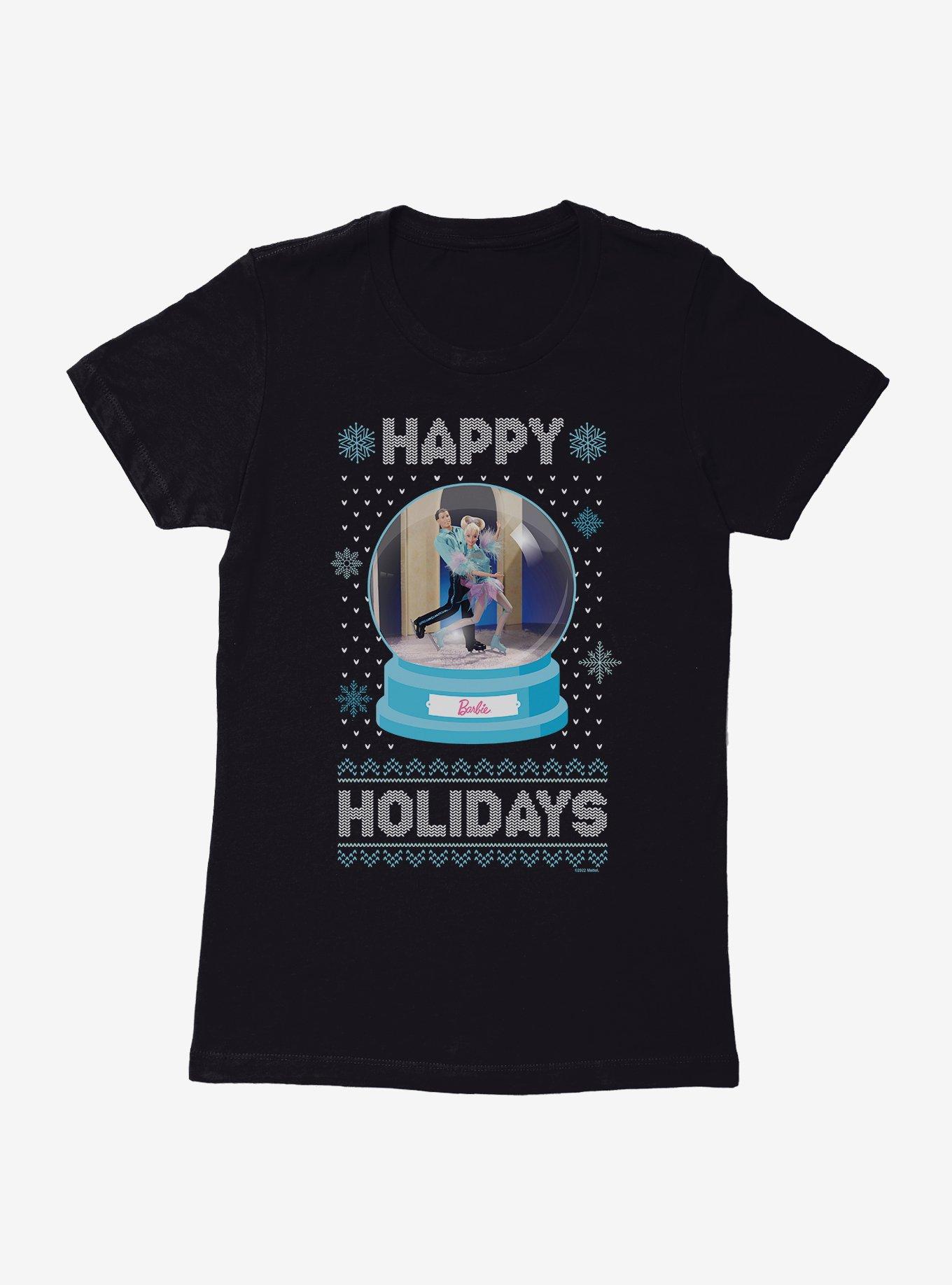 Barbie Snowglobe Holidays Ugly Christmas Womens T-Shirt, , hi-res