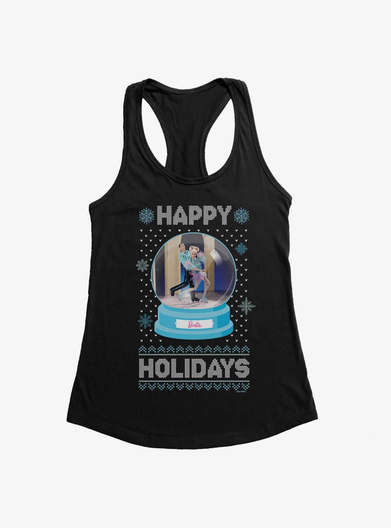 Barbie Snowglobe Ugly Holiday Holidays Womens Tank Top, , hi-res