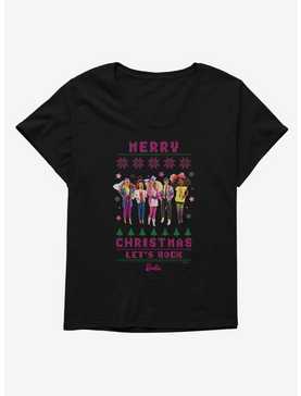 Barbie Merry Christmas Let's Rock Ugly Holiday Womens T-Shirt Plus Size, , hi-res