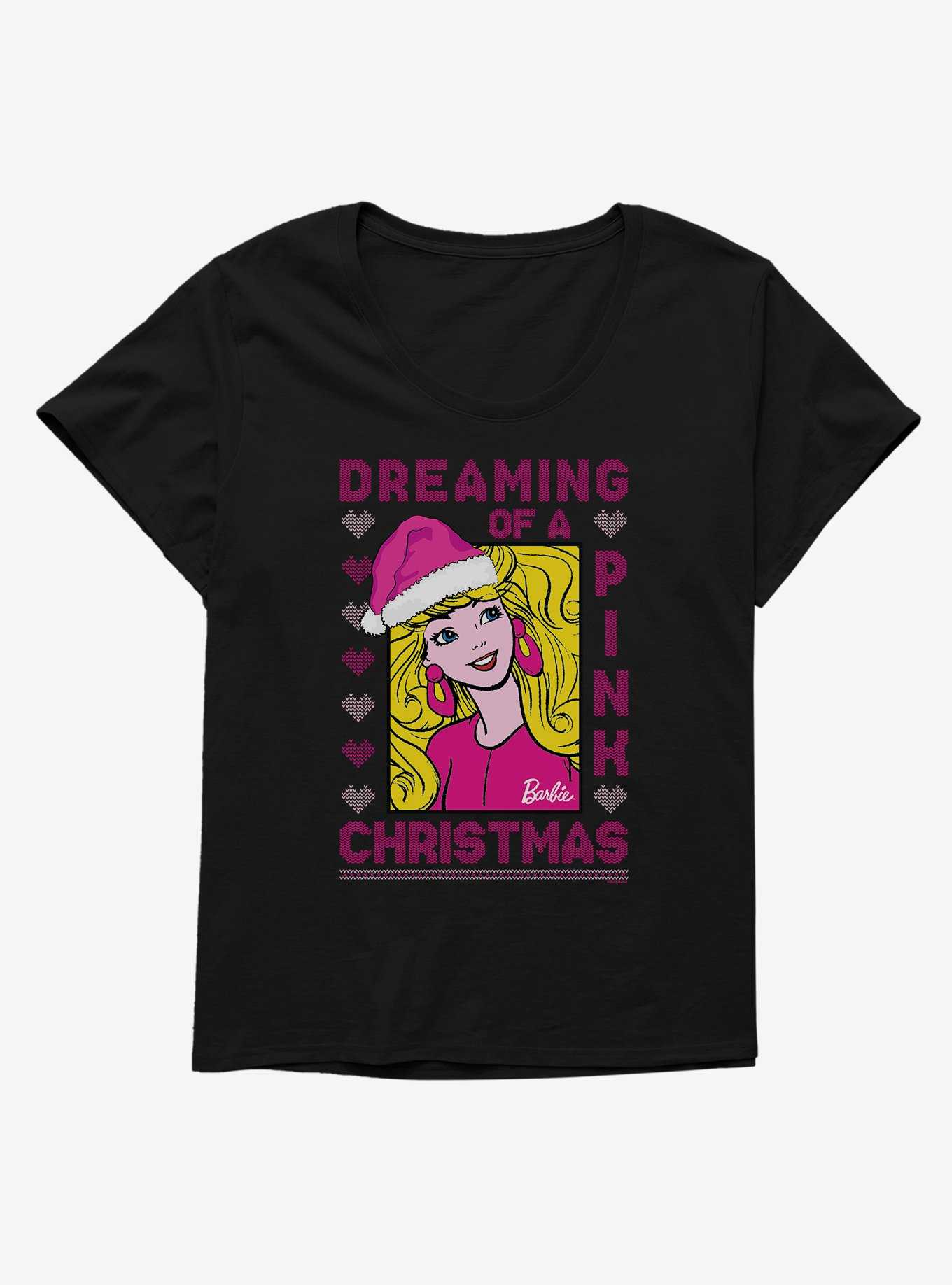 Barbie Pink Christmas Ugly Holiday Womens T-Shirt Plus Size, , hi-res