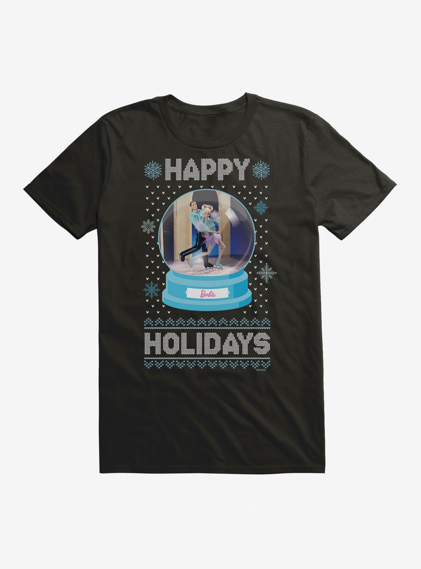 Barbie Snowglobe Holidays Ugly Christmas Pattern T-Shirt, , hi-res