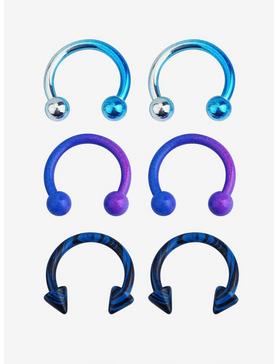 Steel Purple & Blue Ombre Circular Barbell 6 Pack, , hi-res