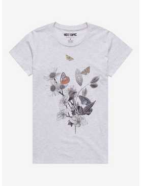 Tonal Butterfly Flowers Girls T-Shirt, , hi-res