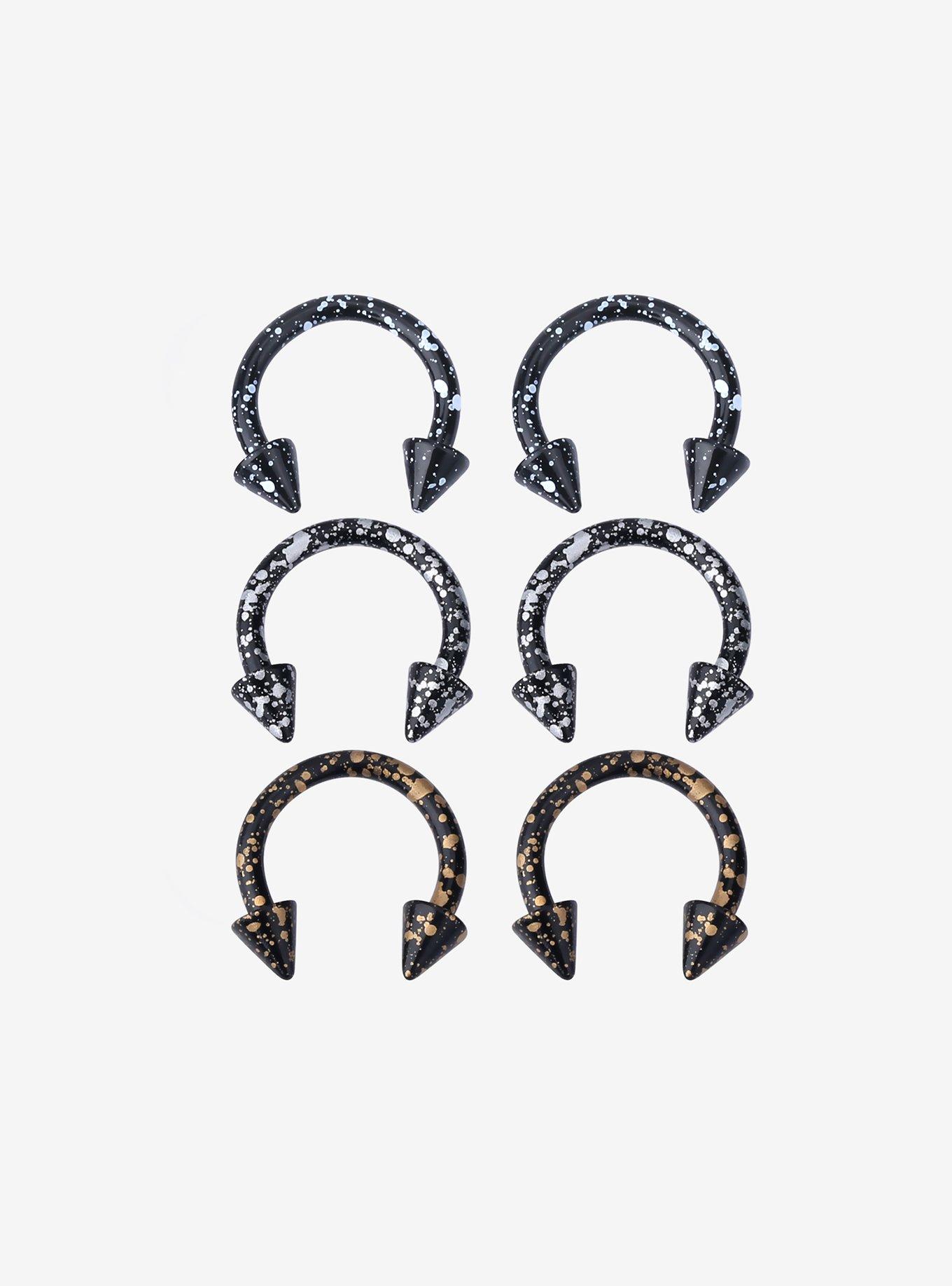 Steel Black Multicolor Splatter Circular Barbell 3 Pack, , hi-res