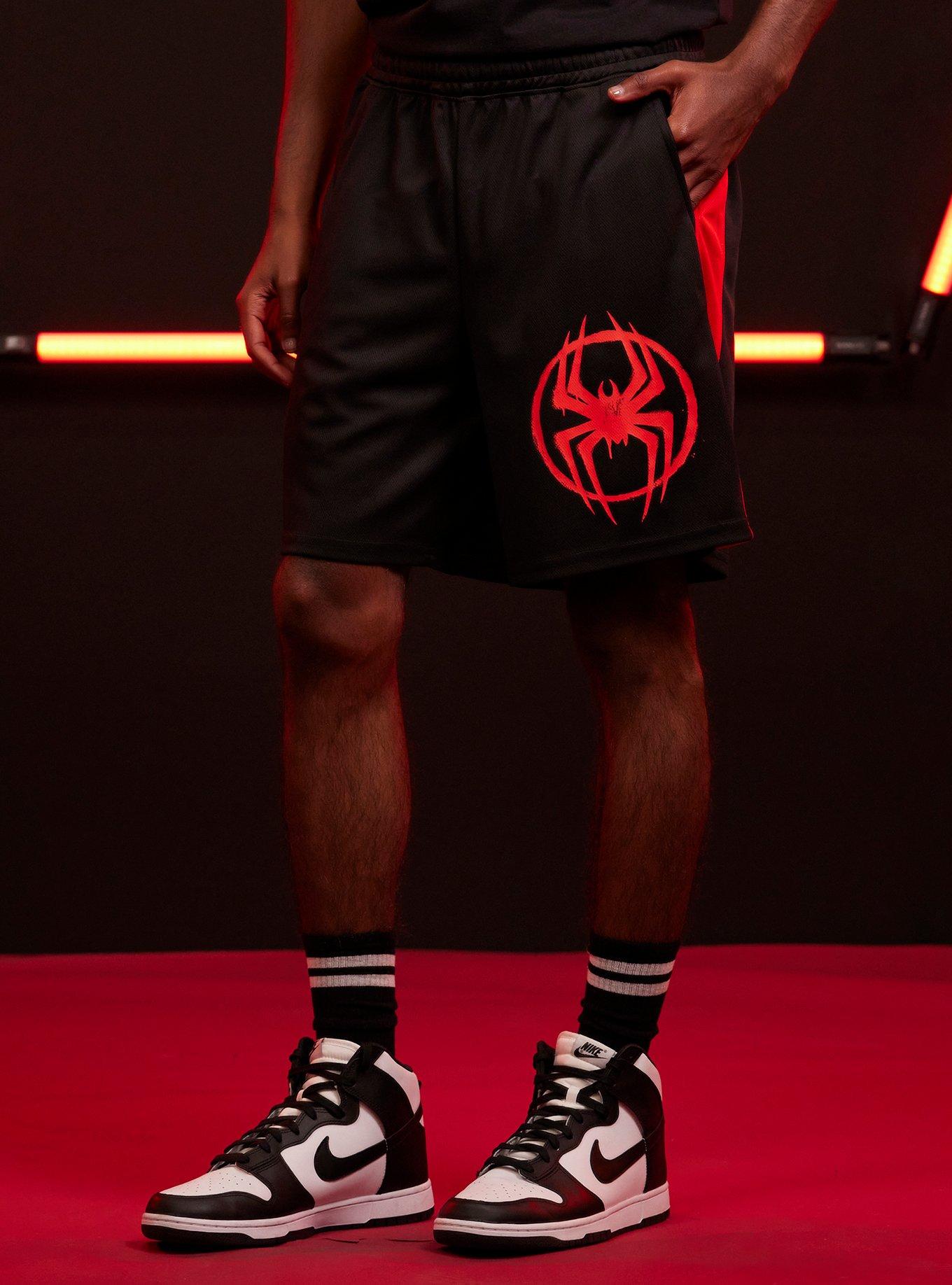 Our Universe Marvel Spider-Man: Across The Spider-Verse Miles Basketball Shorts, RED, hi-res