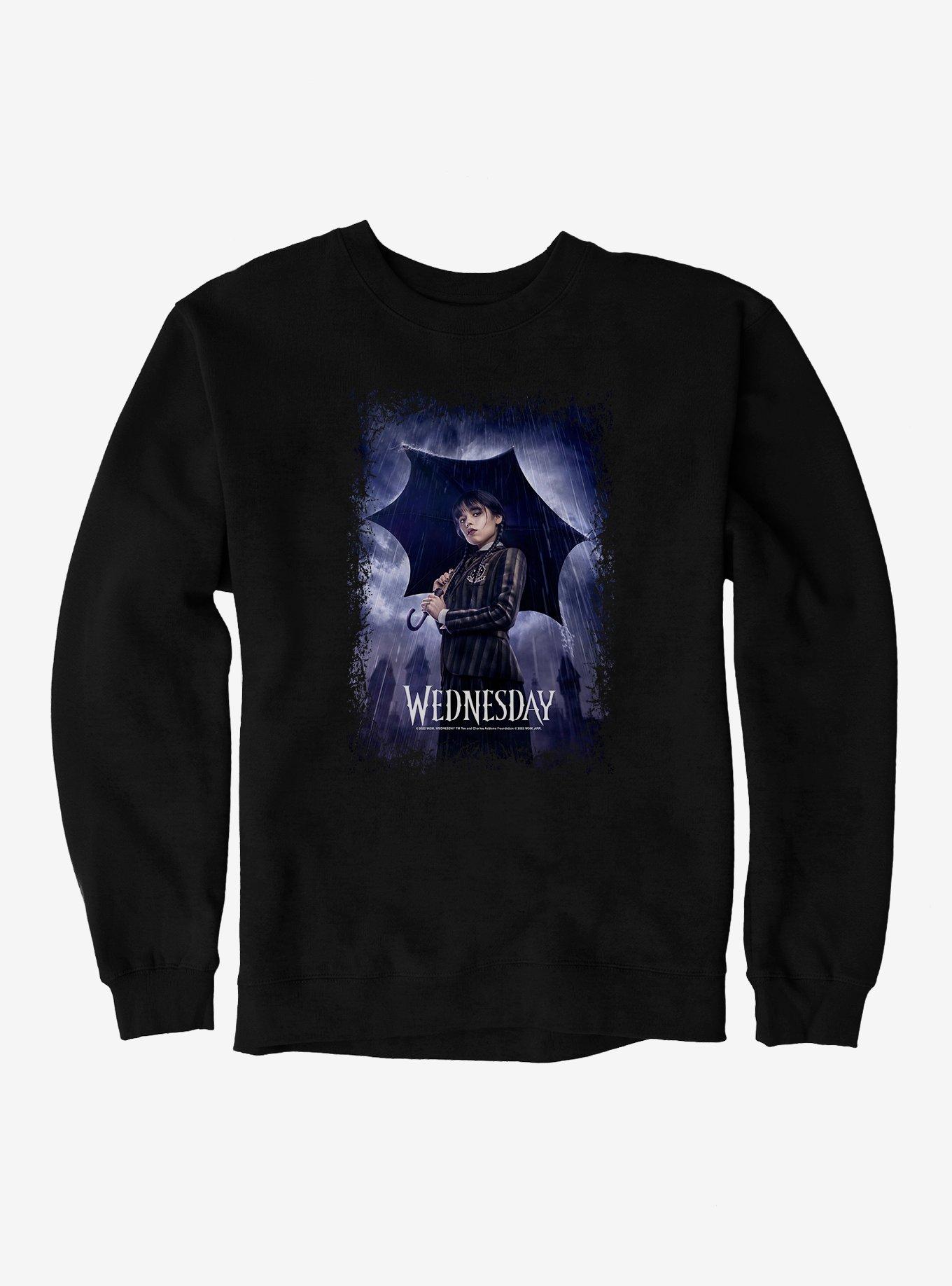 Wednesday Poster Sweatshirt, BLACK, hi-res