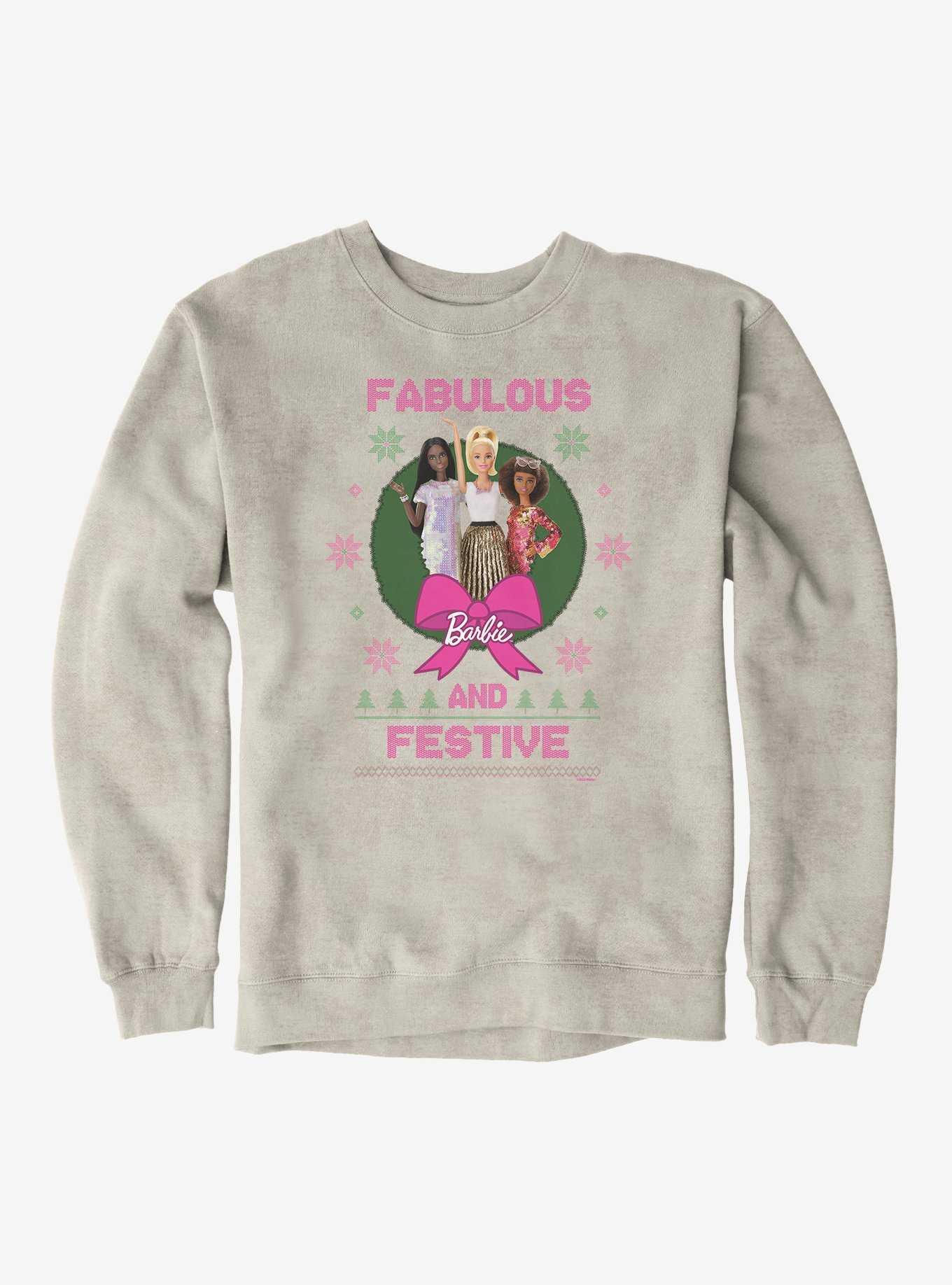 Barbie Fabulous And Festive Ugly Christmas Pattern Sweatshirt, , hi-res