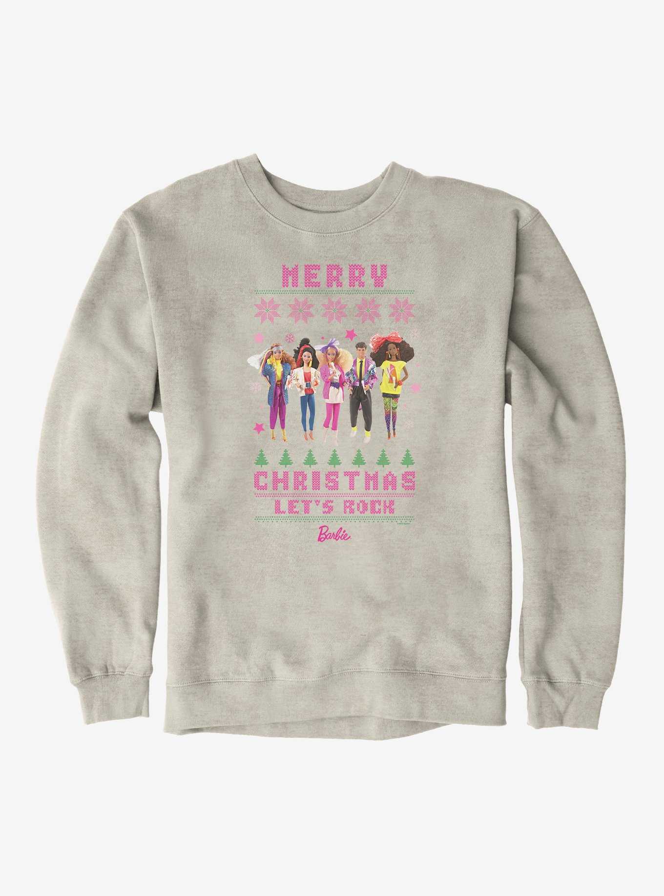 Barbie Merry Christmas Let's Rock Ugly Christmas Pattern Sweatshirt, , hi-res