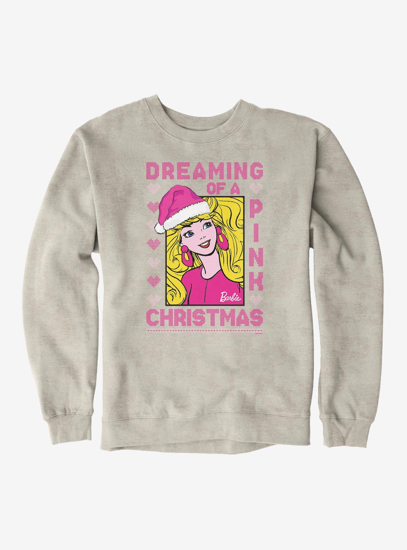 Barbie Dreaming of A Pink Ugly Christmas Pattern Sweatshirt, , hi-res