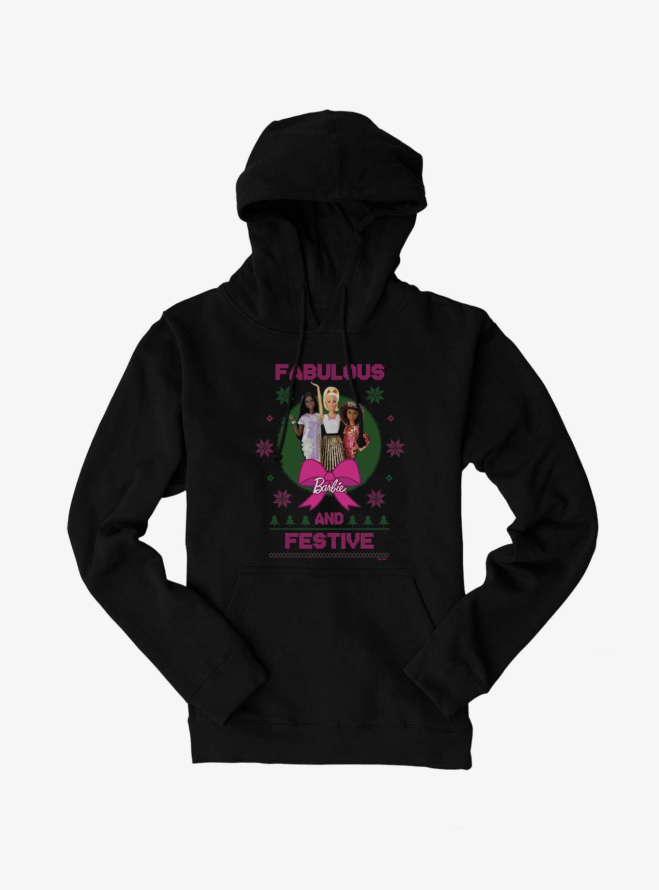 Barbie Fabulous And Festive Ugly Christmas Pattern Hoodie, , hi-res
