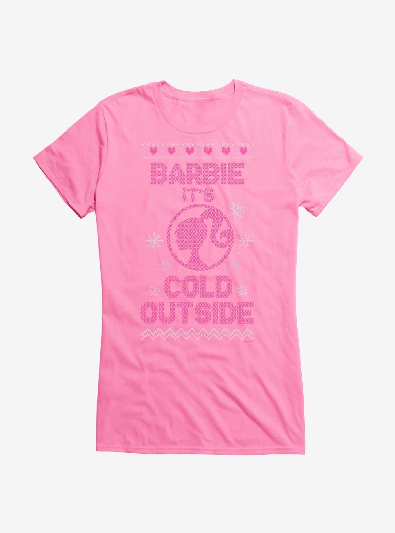 Barbie It's Cold Outside Ugly Christmas Pattern Girls T-Shirt, , hi-res