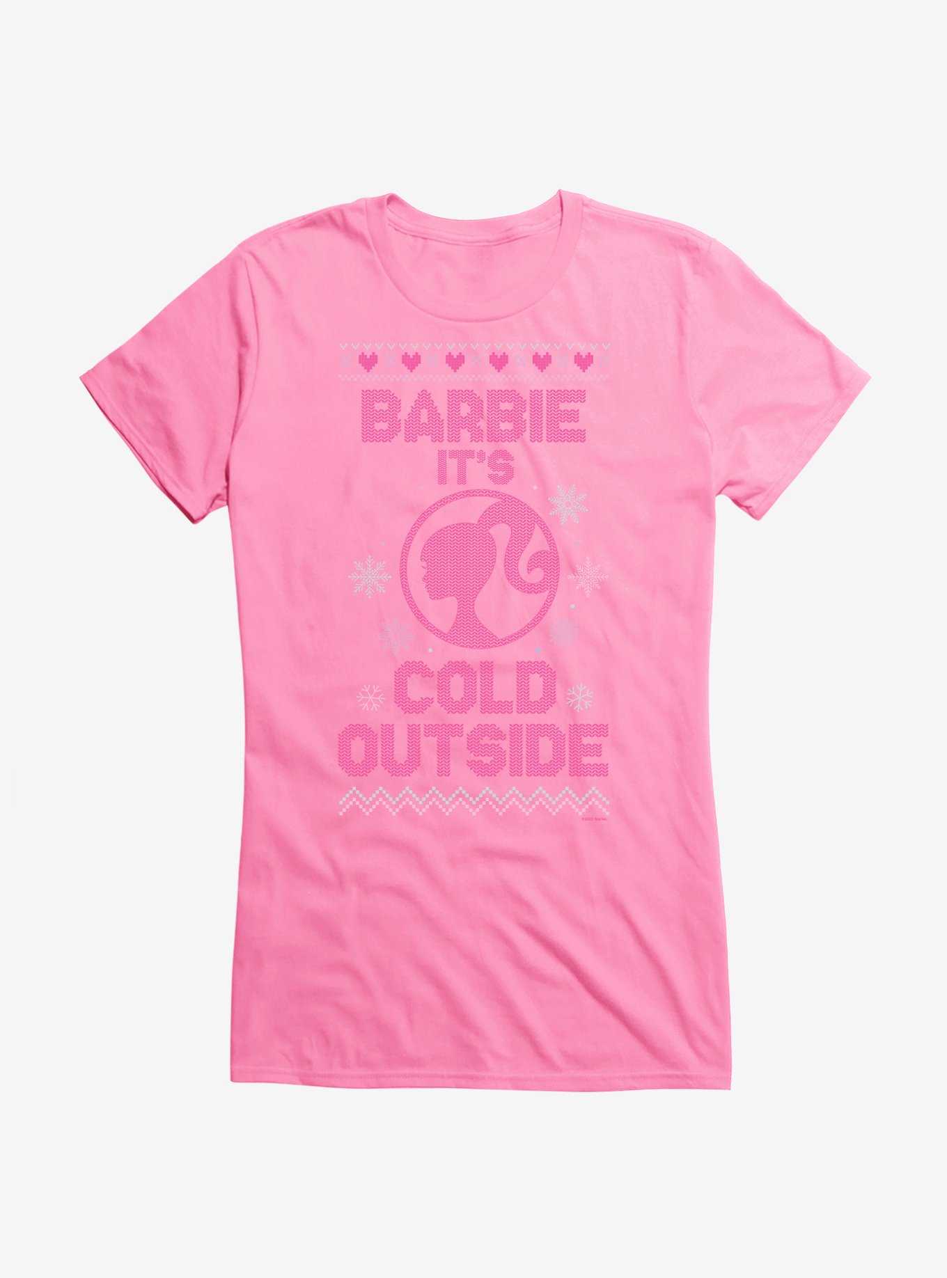 Barbie It's Cold Outside Ugly Christmas Pattern Girls T-Shirt, , hi-res