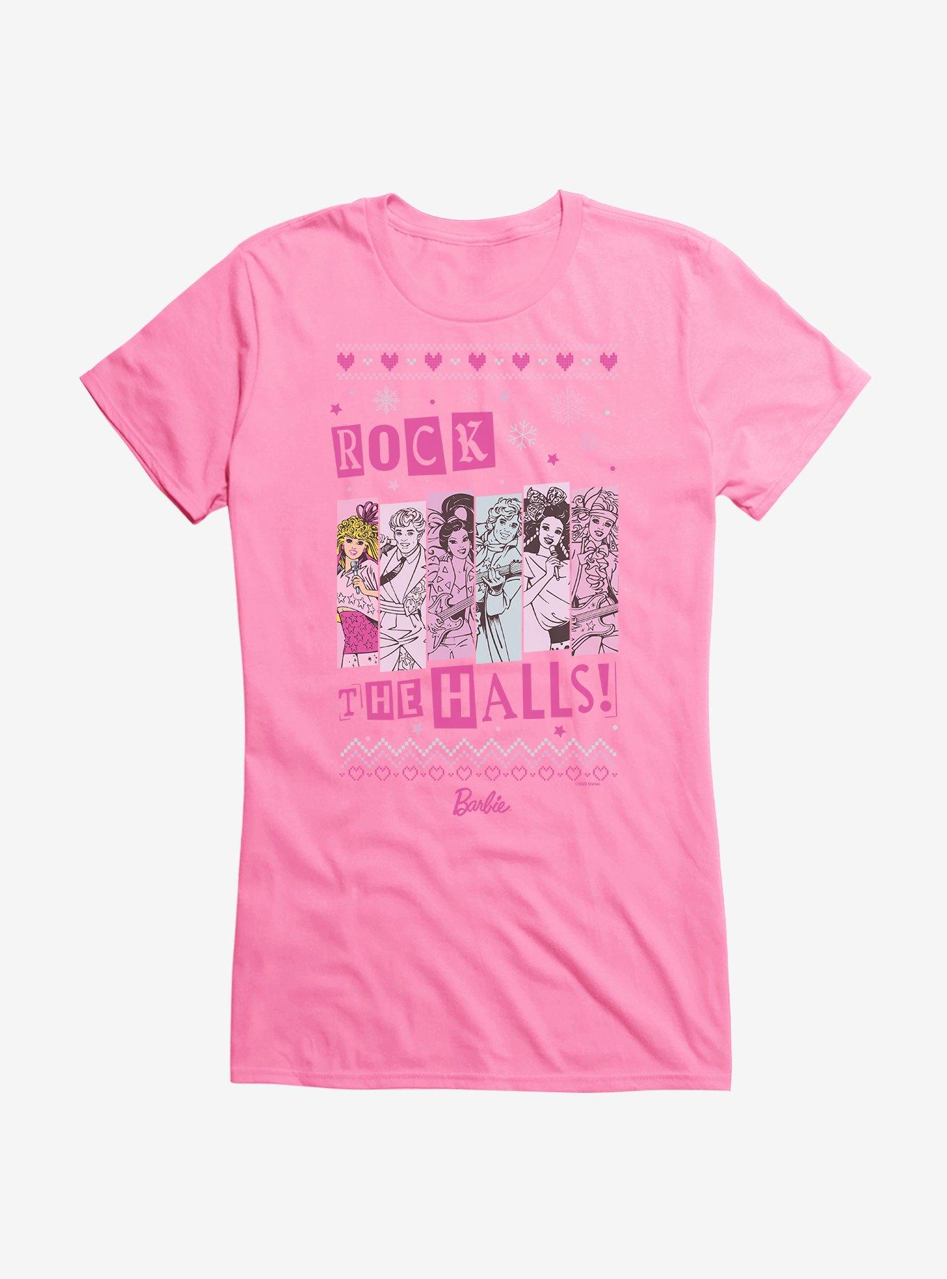 Barbie Rock The Halls Ugly Christmas Pattern Girls T-Shirt, , hi-res