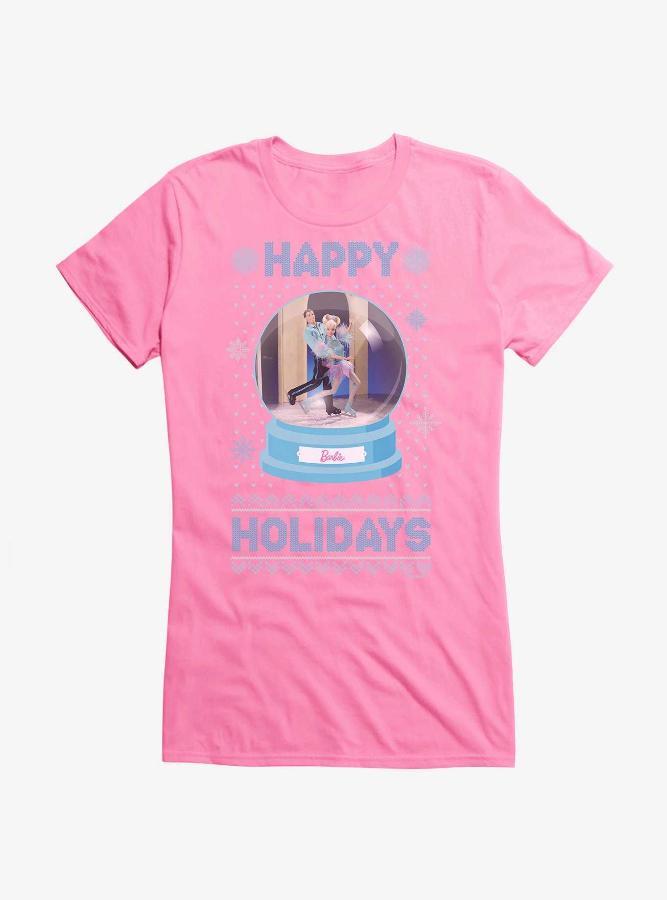 Barbie Snowglobe Holidays Ugly Christmas Pattern Girls T-Shirt, , hi-res