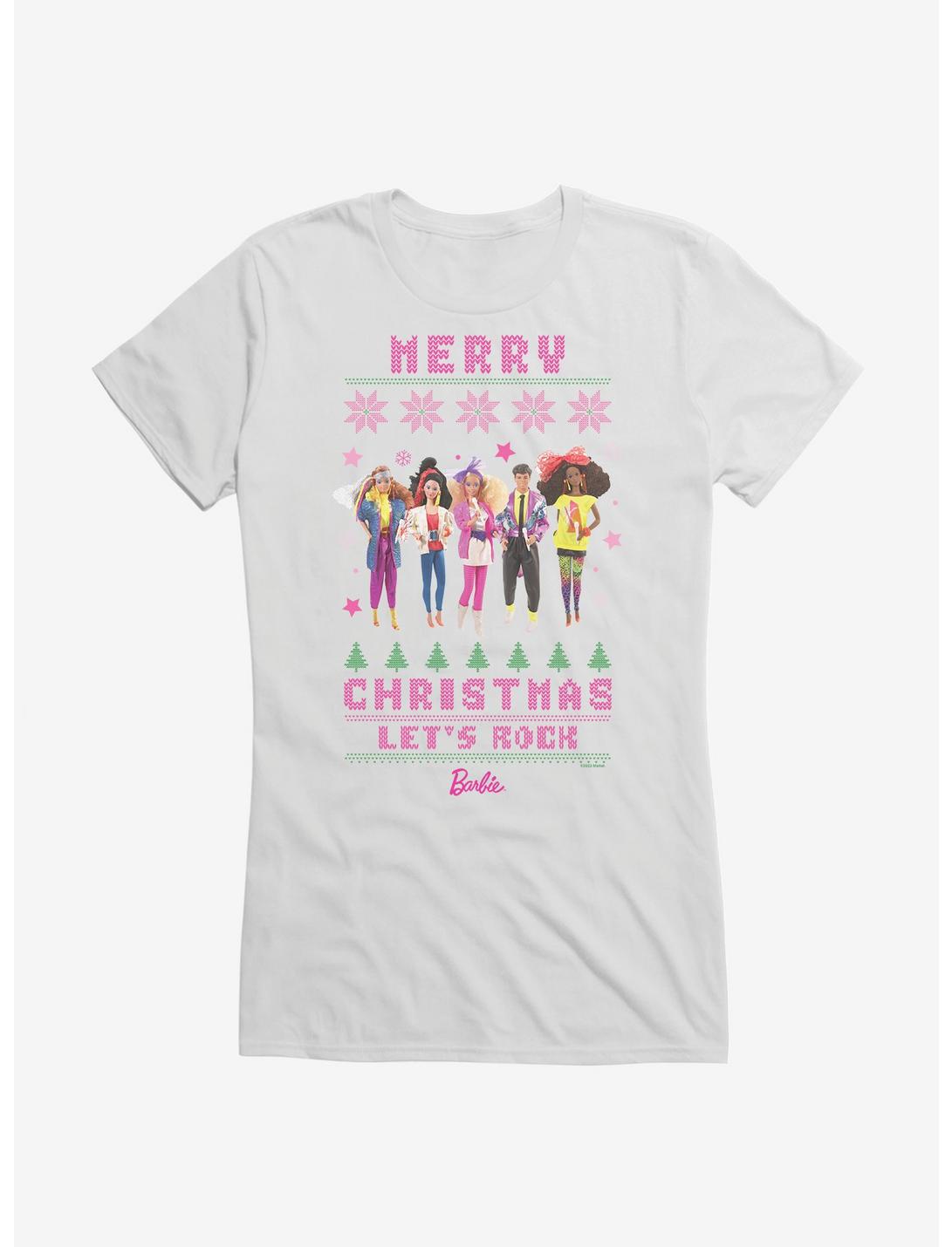 Barbie Merry Christmas Let's Rock Ugly Christmas Pattern Girls T-Shirt, , hi-res
