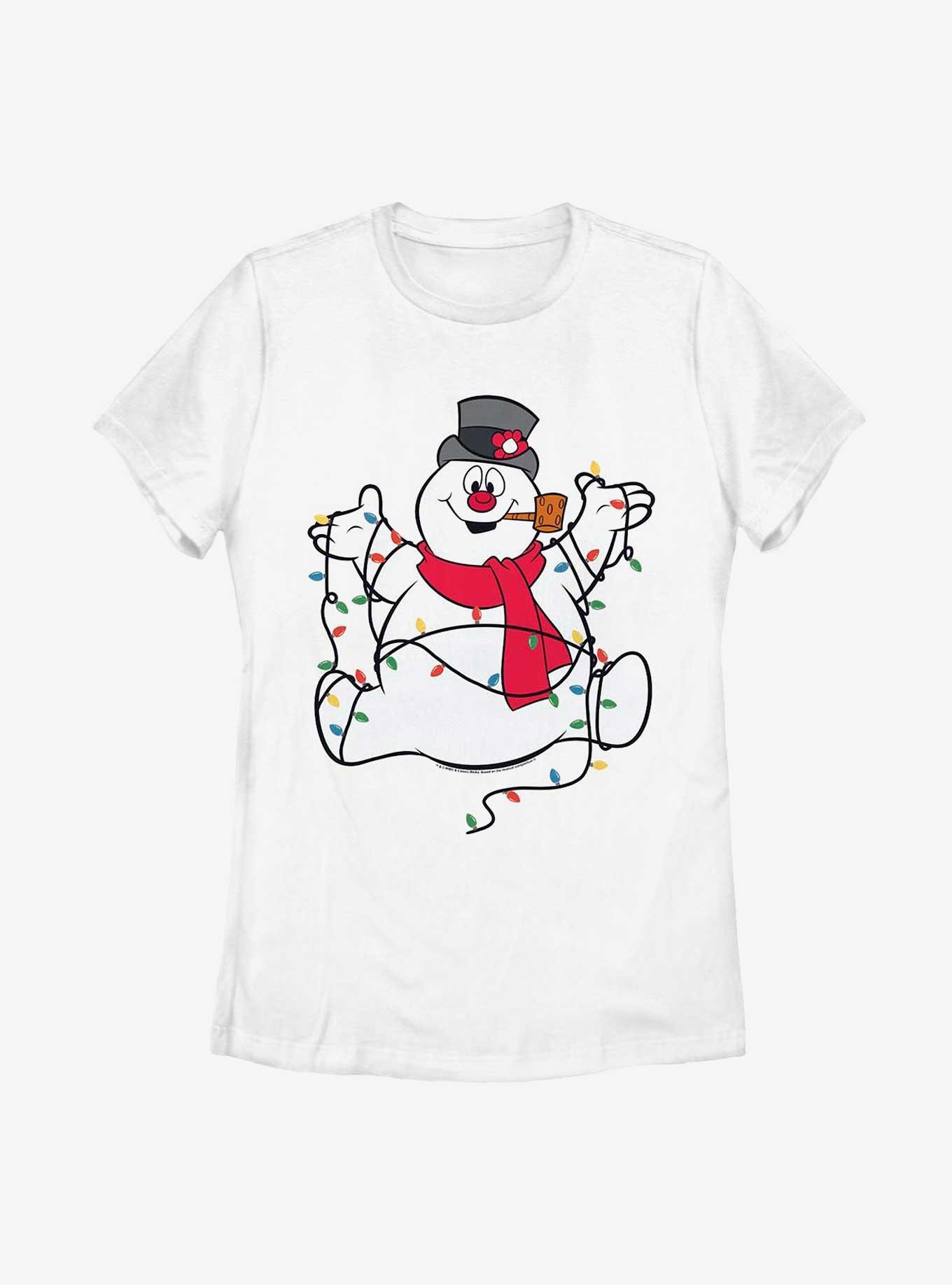 Frosty The Snowman Tangled Christmas Lights Womens T-Shirt, , hi-res