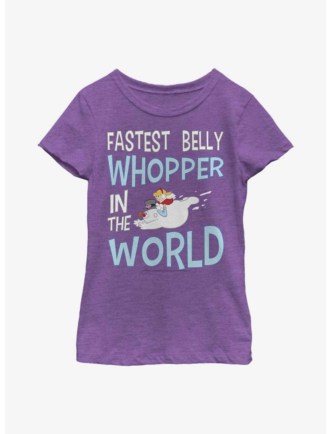Frosty The Snowman Fastest Belly Whopper Youth Girls T-Shirt, PURPLE BERRY, hi-res