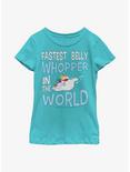 Frosty The Snowman Fastest Belly Whopper Youth Girls T-Shirt, TAHI BLUE, hi-res