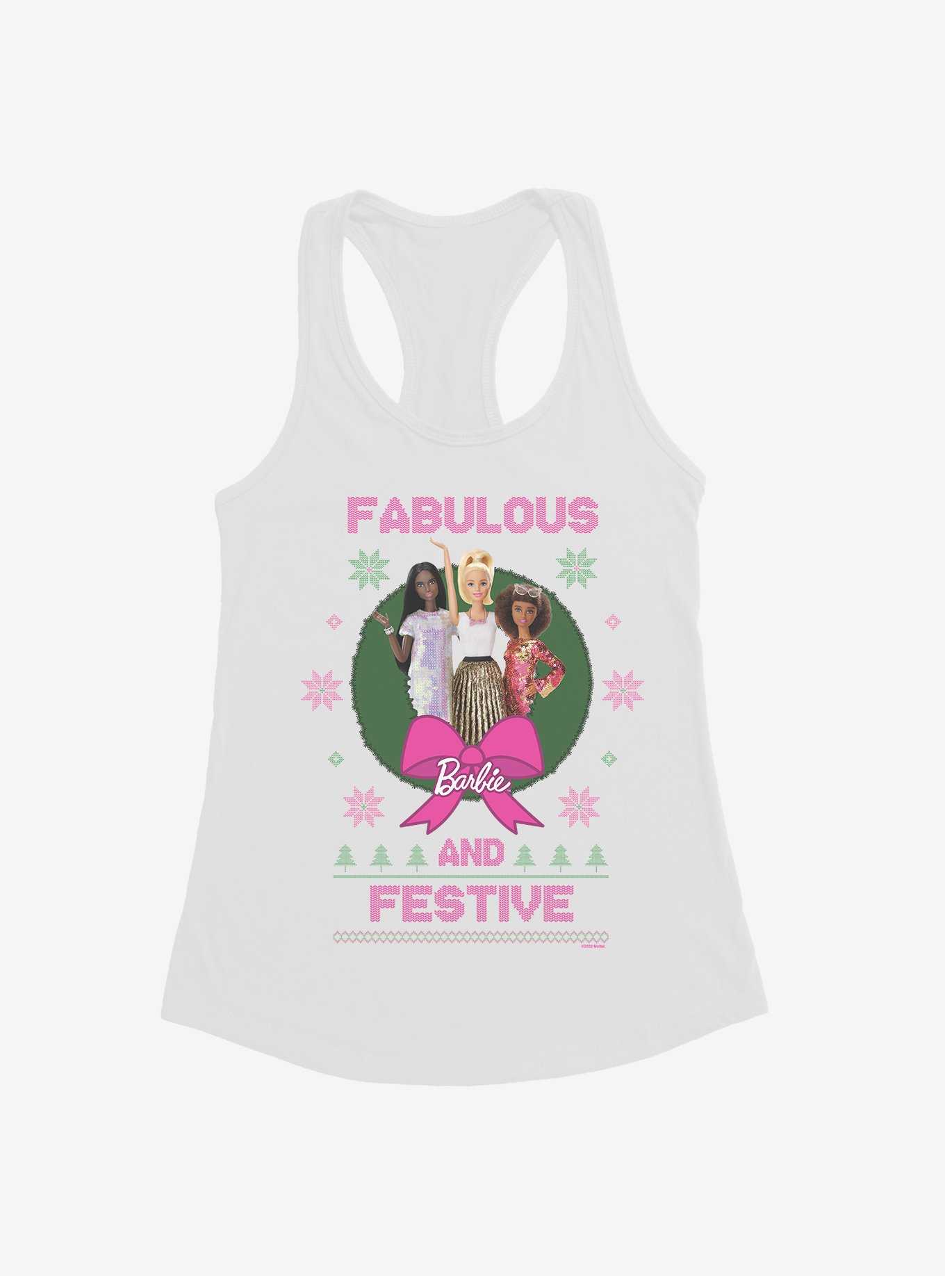Barbie Fabulous And Festive Ugly Christmas Pattern Girls Tank, , hi-res