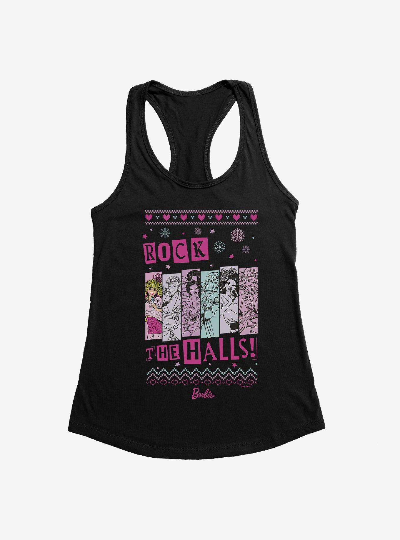 Barbie Rock The Halls Ugly Christmas Pattern Girls Tank