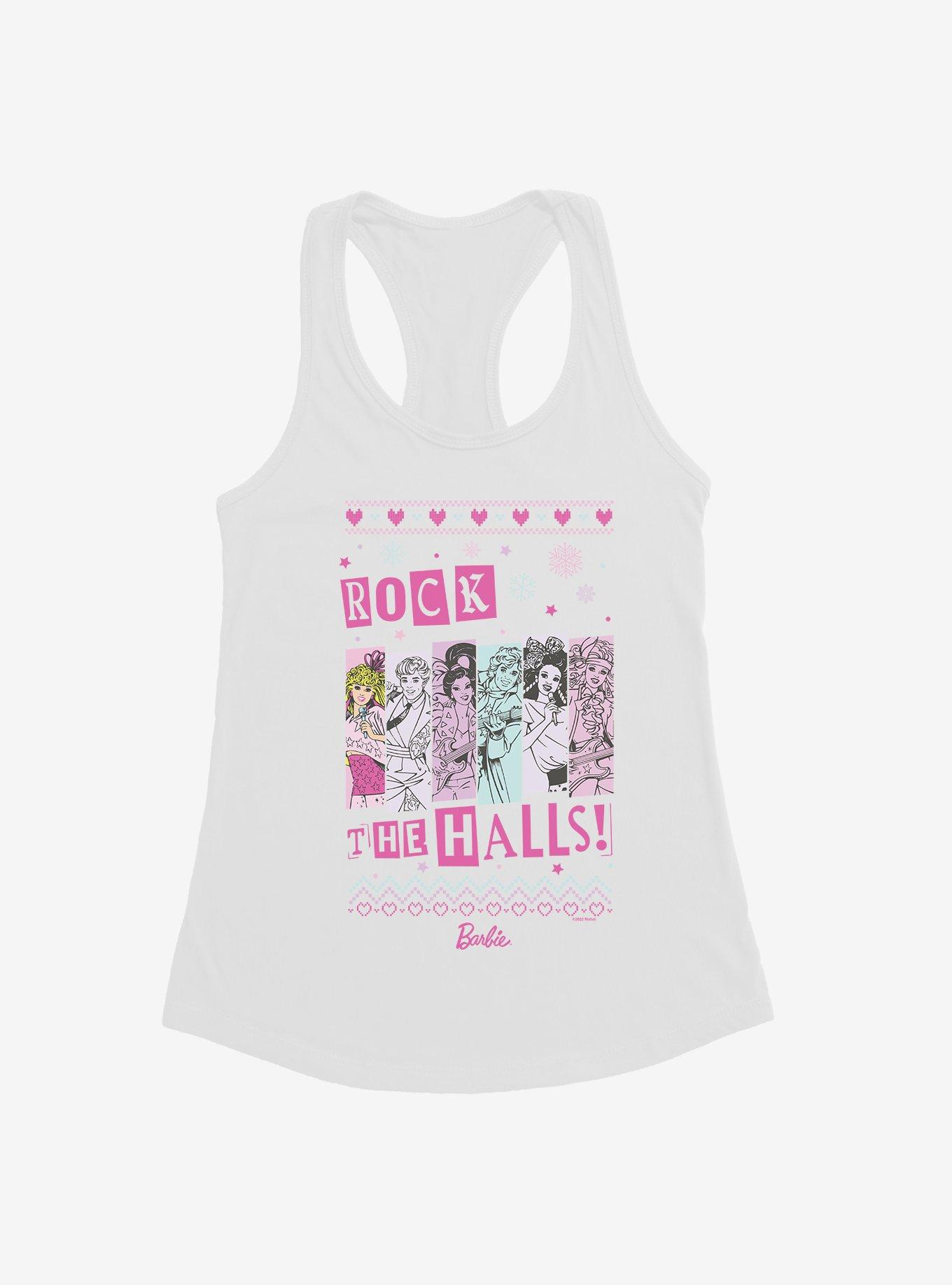 Barbie Rock The Halls Ugly Christmas Pattern Girls Tank, , hi-res