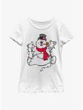 Frosty The Snowman Tangled Christmas Lights Youth Girls T-Shirt, WHITE, hi-res