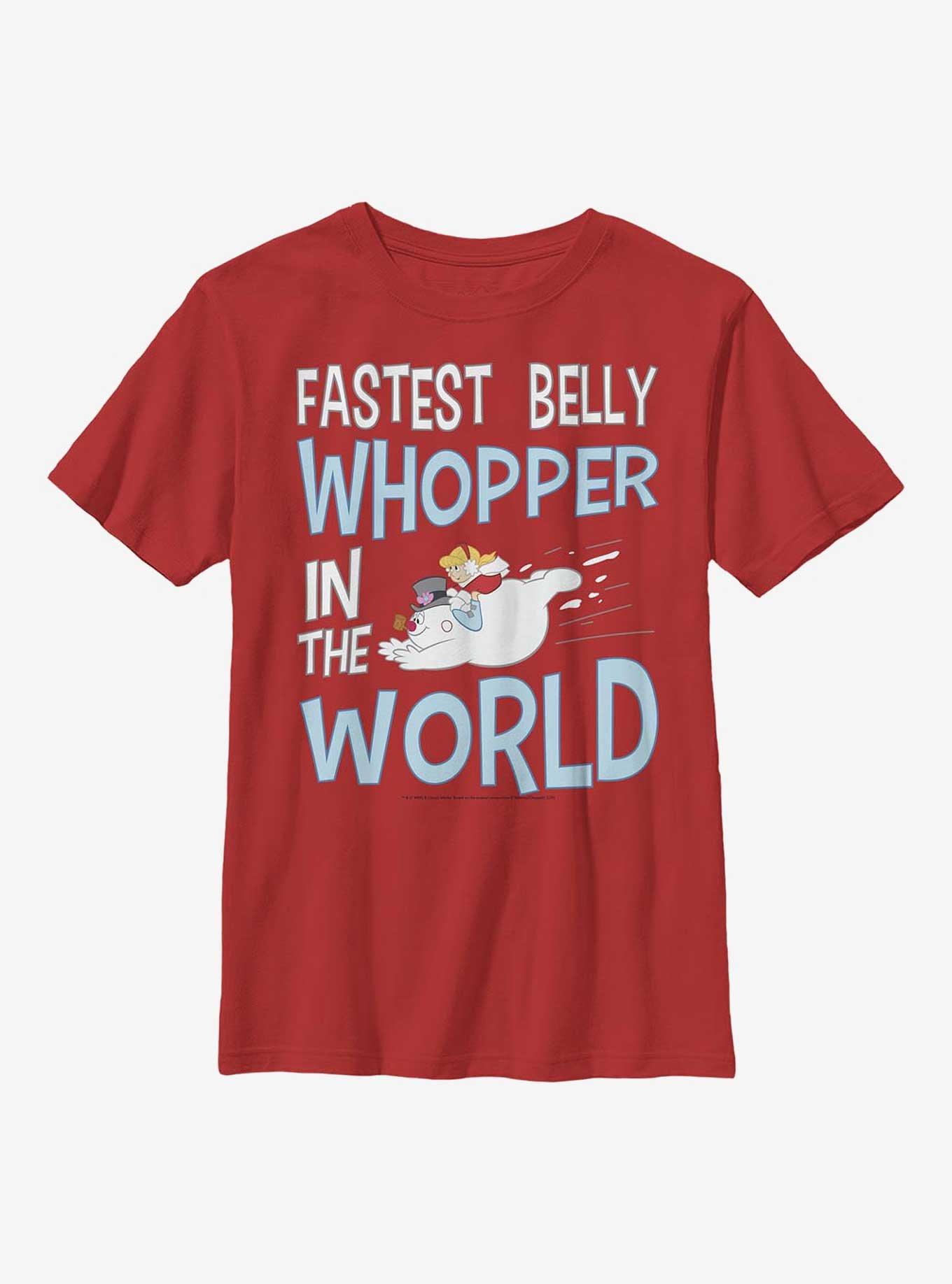 Frosty The Snowman Fastest Belly Whopper Youth T-Shirt, RED, hi-res