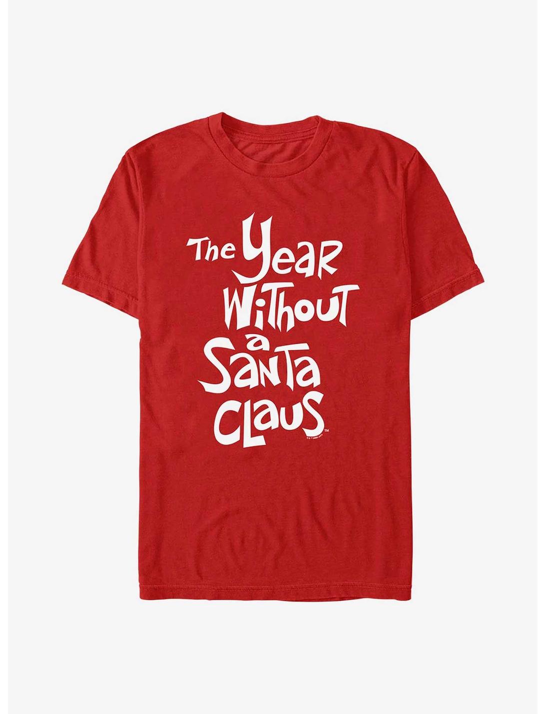 The Year Without Santa Claus White Logo T-Shirt, RED, hi-res