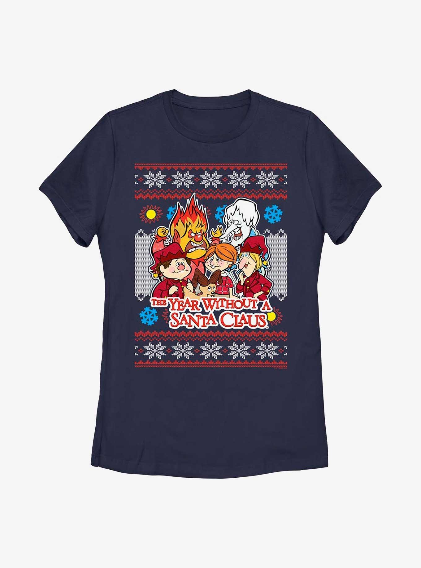 The Year Without Santa Claus Christmas Group Womens T-Shirt, NAVY, hi-res