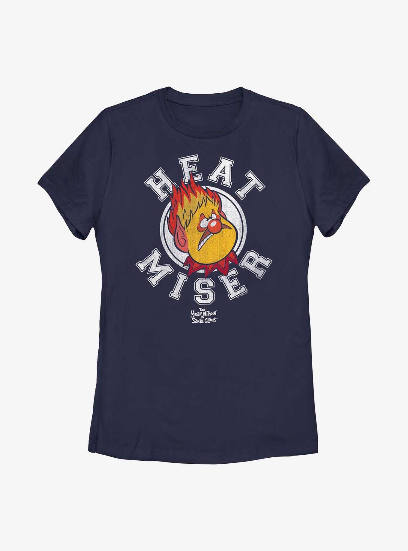 The Year Without Santa Claus Heat Miser Collegiate Womens T-Shirt, NAVY, hi-res