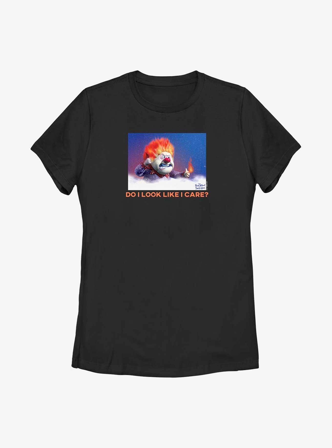 The Year Without Santa Claus Heat Miser Care? Womens T-Shirt, BLACK, hi-res