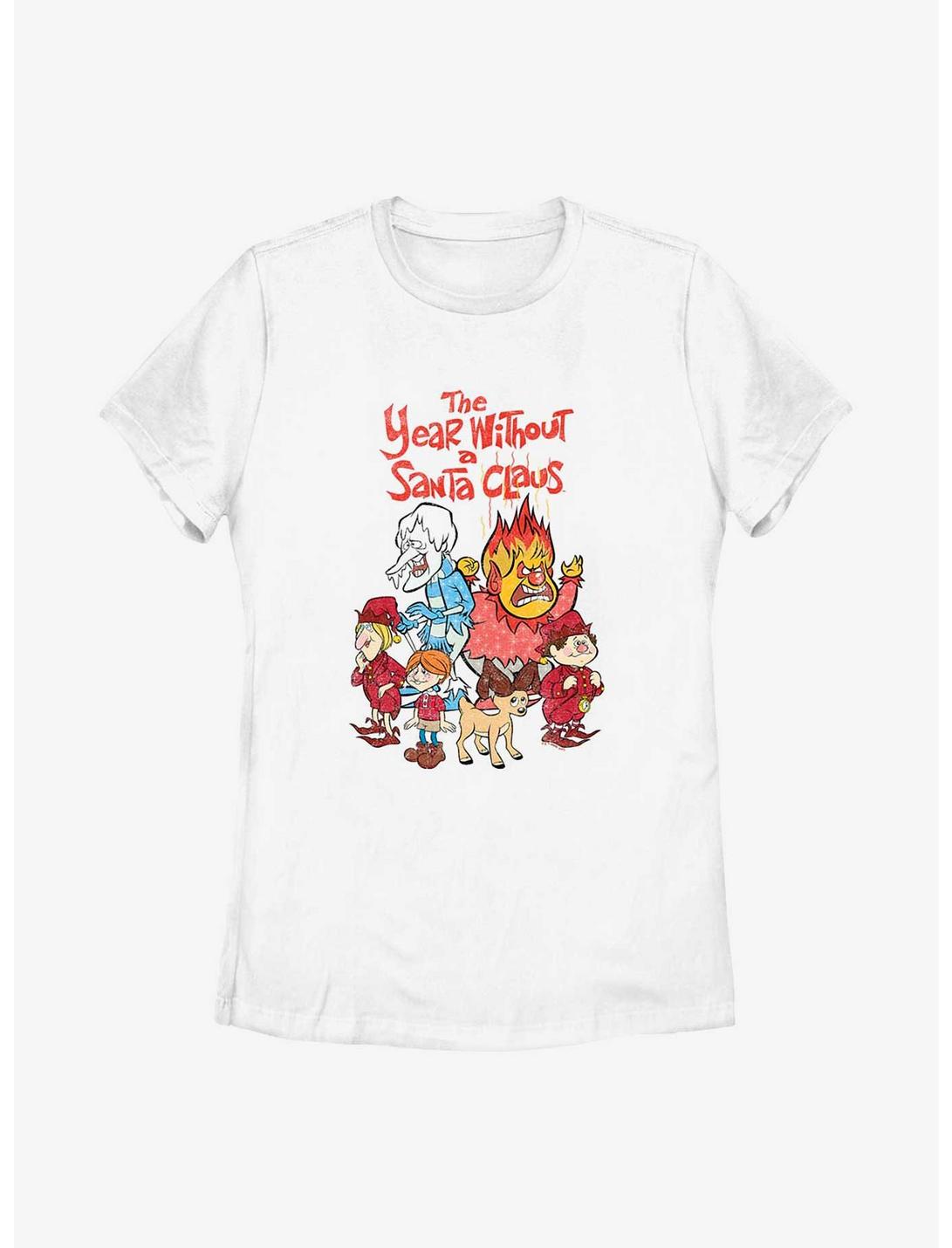 The Year Without Santa Claus Logo Group Womens T-Shirt, WHITE, hi-res