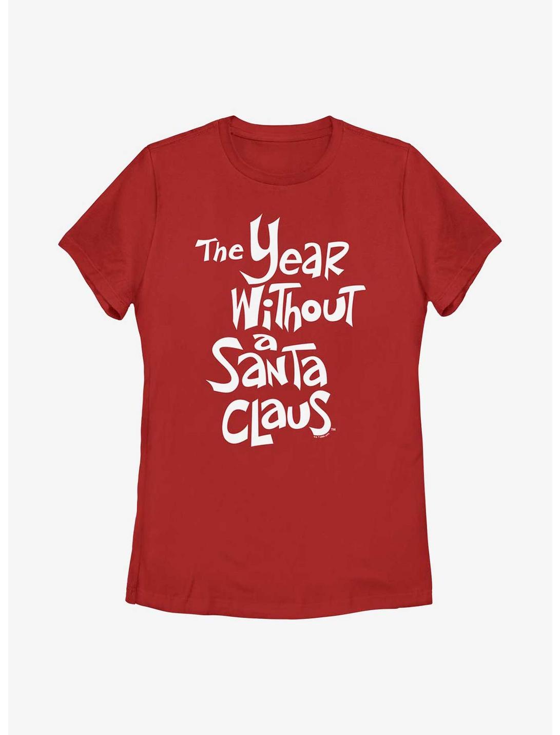 The Year Without Santa Claus White Logo Womens T-Shirt, RED, hi-res