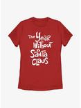 The Year Without Santa Claus White Logo Womens T-Shirt, RED, hi-res