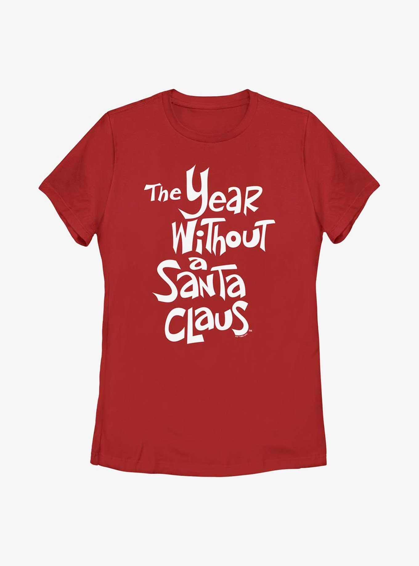 The Year Without Santa Claus White Logo Womens T-Shirt, RED, hi-res