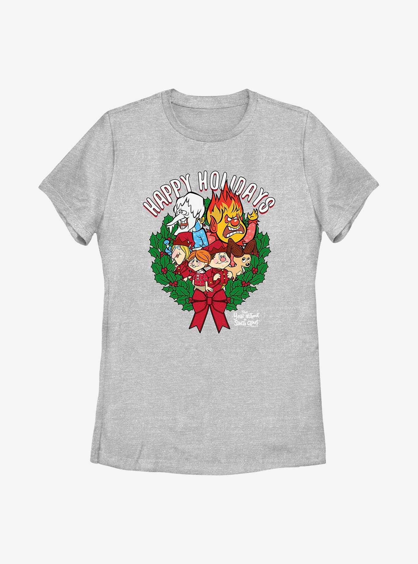 The Year Without Santa Claus Wreath Group Womens T-Shirt, ATH HTR, hi-res