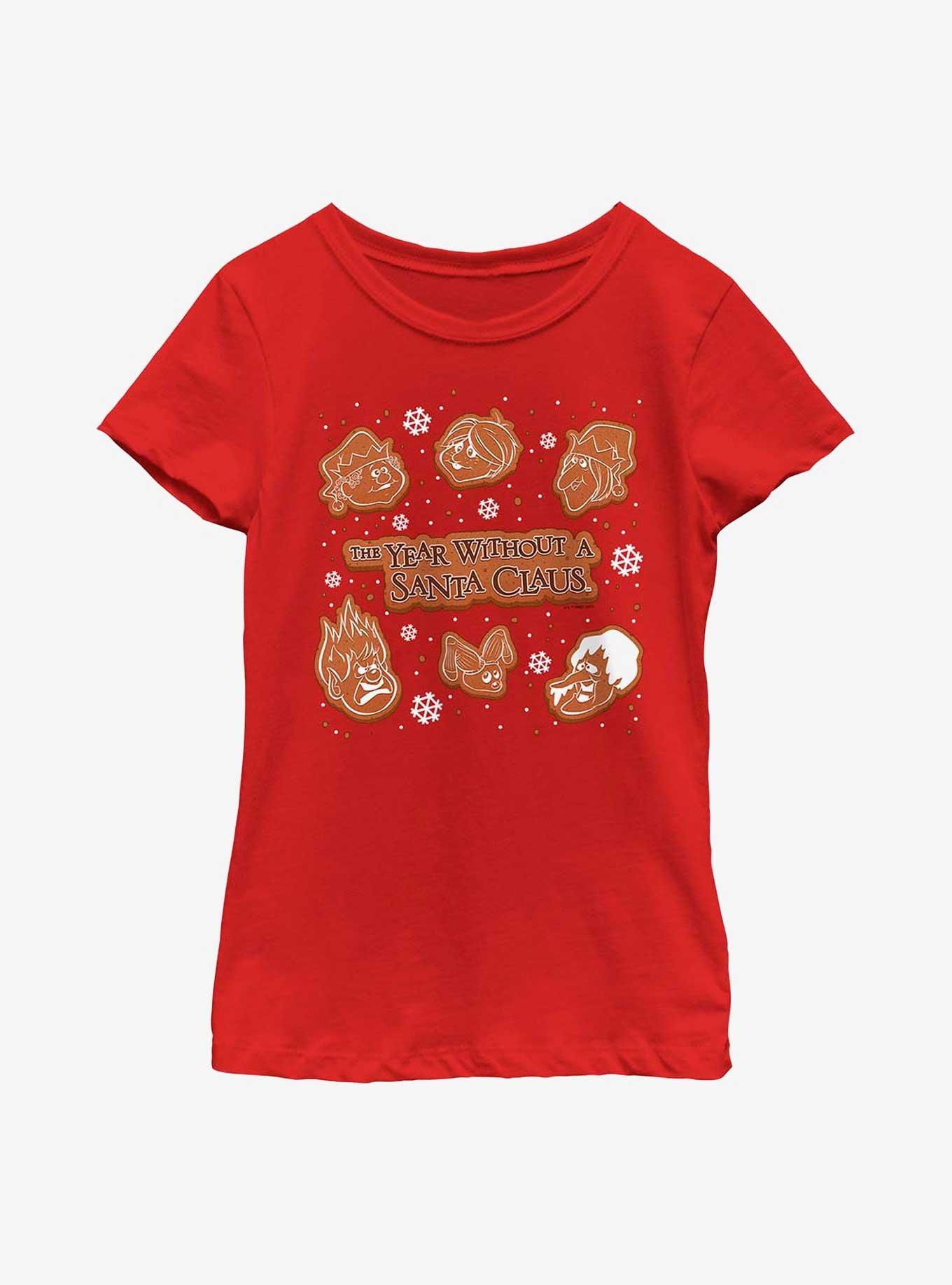 The Year Without Santa Claus Gingerbread Squad Youth Girls T-Shirt, RED, hi-res