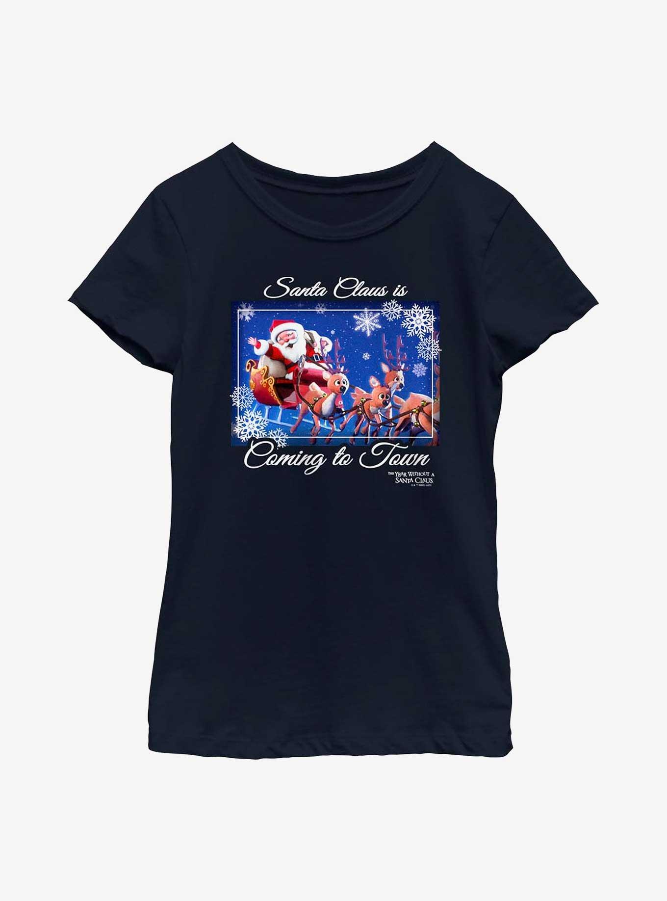 The Year Without Santa Claus Coming To Town Youth Girls T-Shirt, NAVY, hi-res