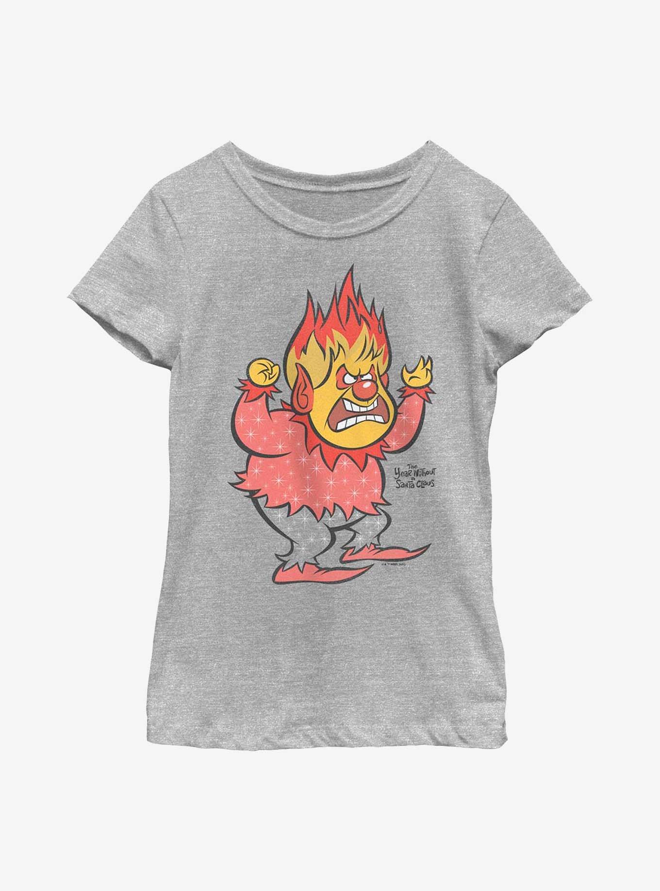 The Year Without Santa Claus Vintage Heat Miser Youth Girls T-Shirt, ATH HTR, hi-res