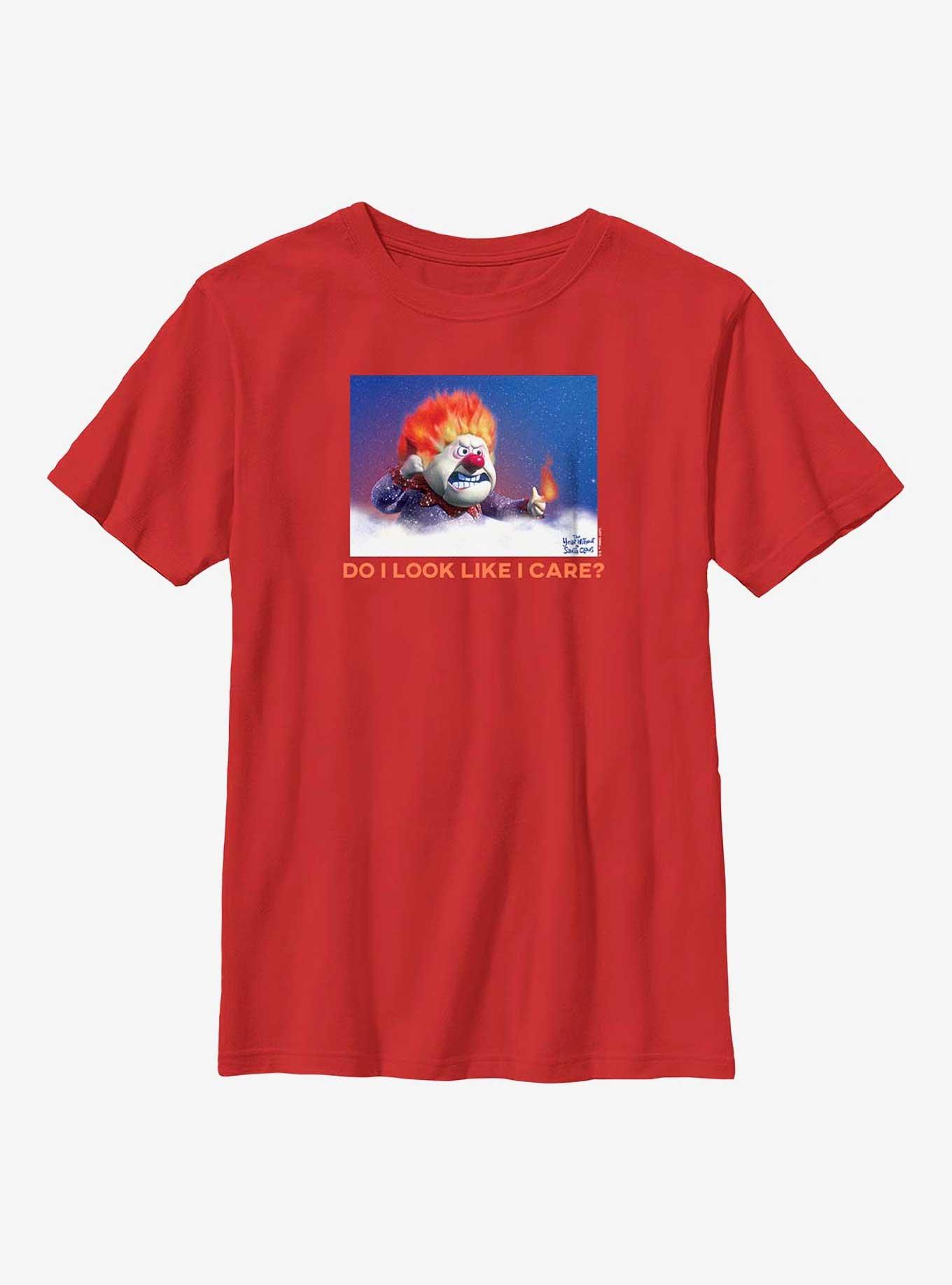 The Year Without Santa Claus Heat Miser Care? Youth T-Shirt, RED, hi-res