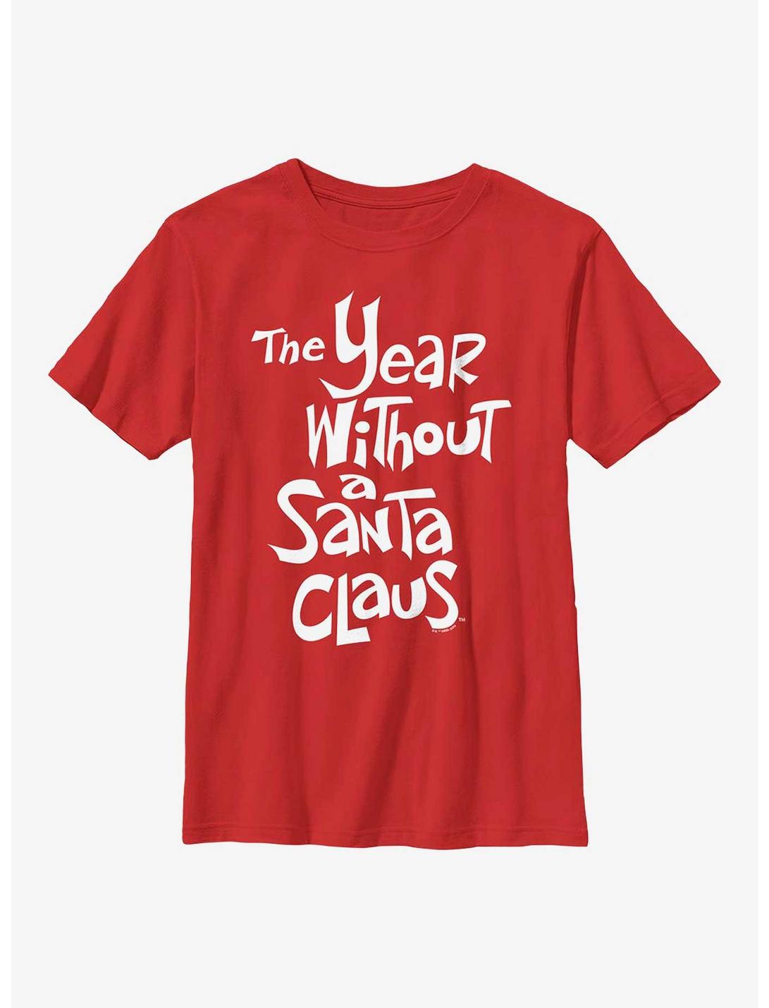 The Year Without Santa Claus White Logo Youth T-Shirt, RED, hi-res