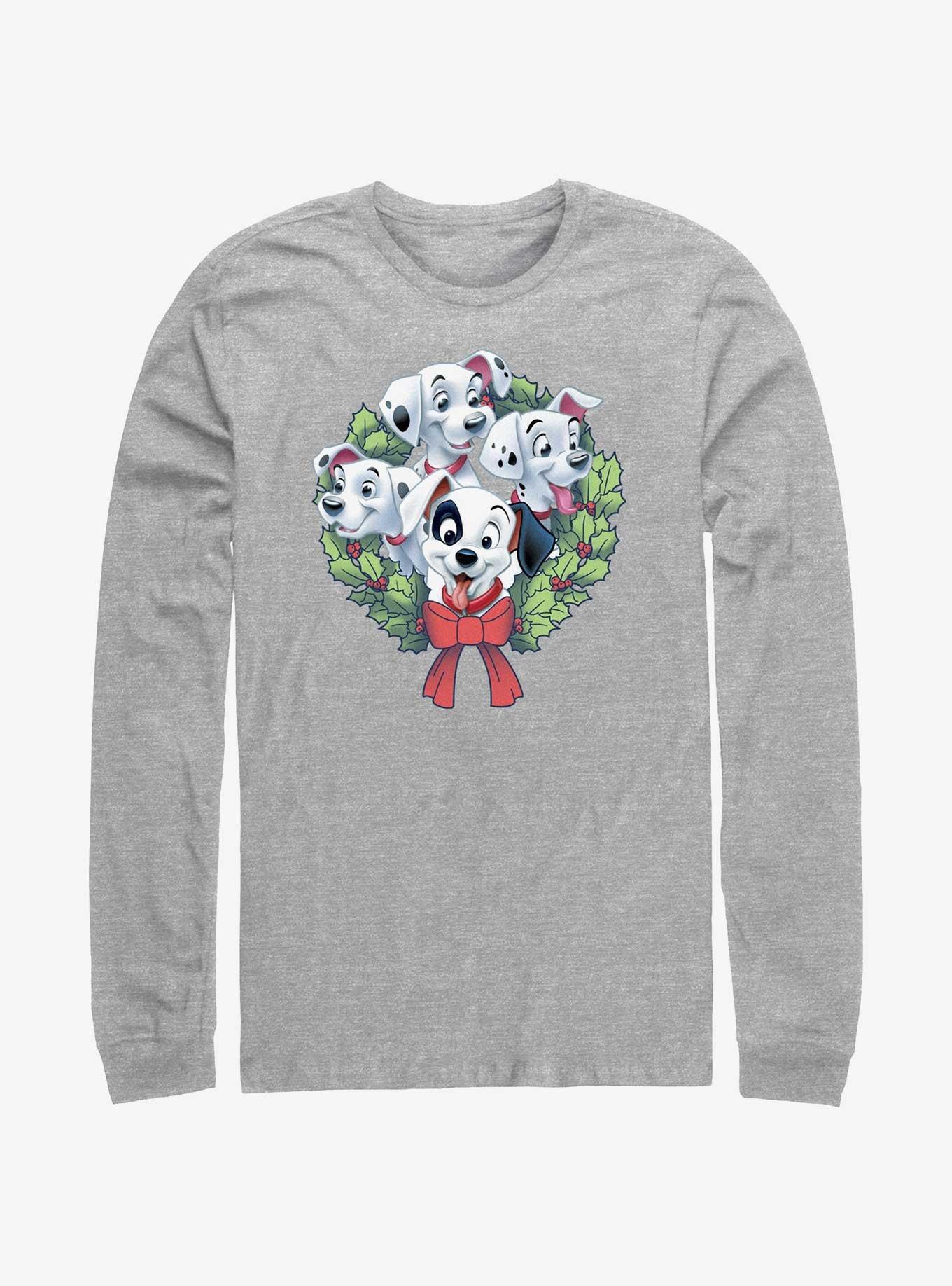 Disney 101 Dalmatians Puppy Christmas Wreath Long-Sleeve T-Shirt, , hi-res