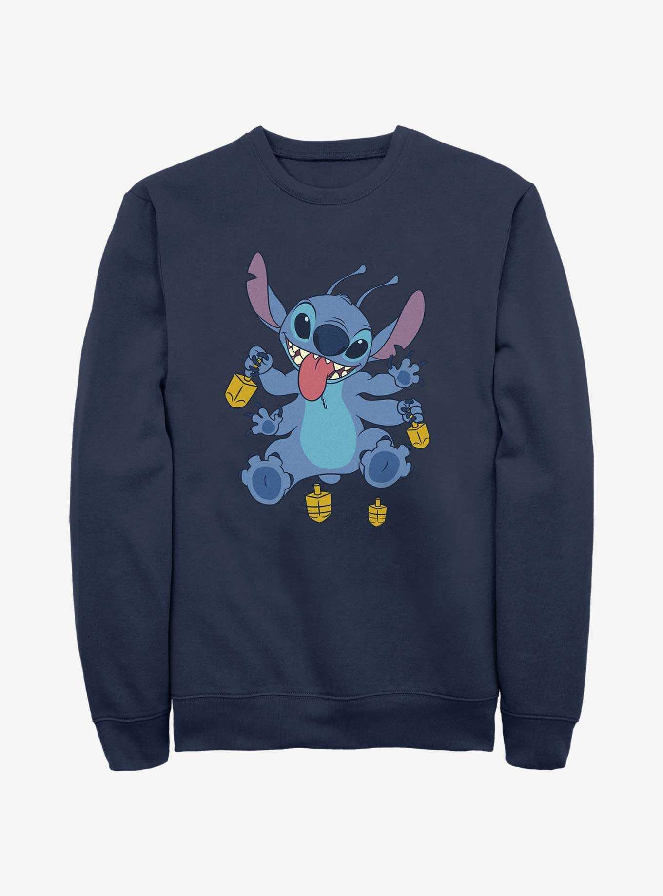 Disney Lilo & Stitch Hanukkah Spinning Dreidels Sweatshirt, , hi-res