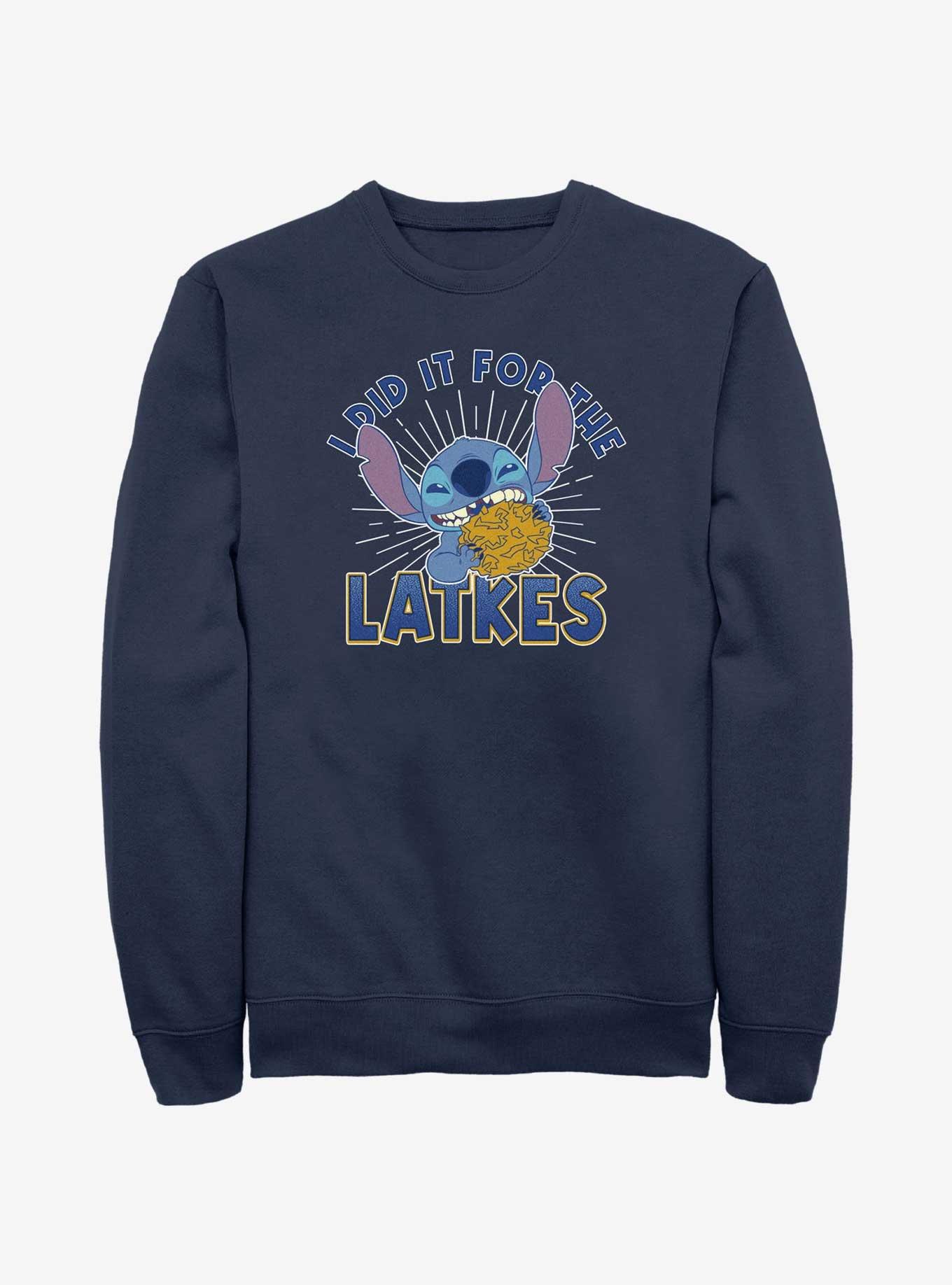 Disney Lilo & Stitch Did It For Hanukkah Latkes Sweatshirt, , hi-res