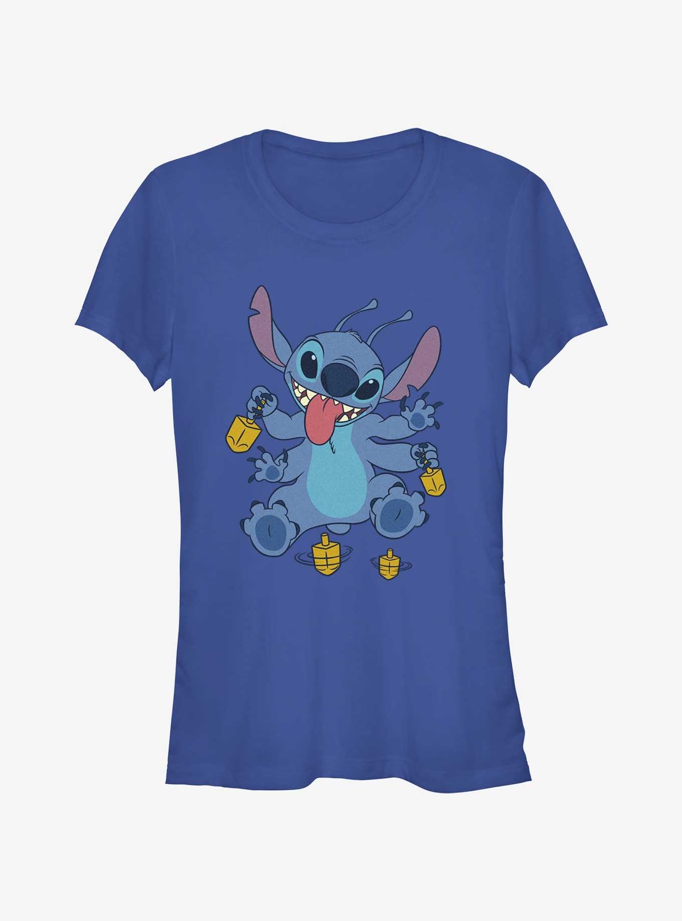 Disney Lilo & Stitch Hanukkah Spinning Dreidels Girls T-Shirt, ROYAL, hi-res