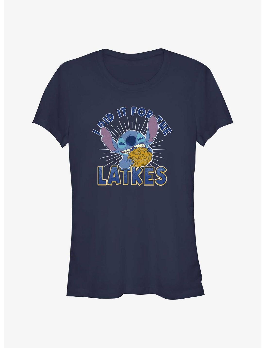 Disney Lilo & Stitch Did It For Hanukkah Latkes Girls T-Shirt, NAVY, hi-res
