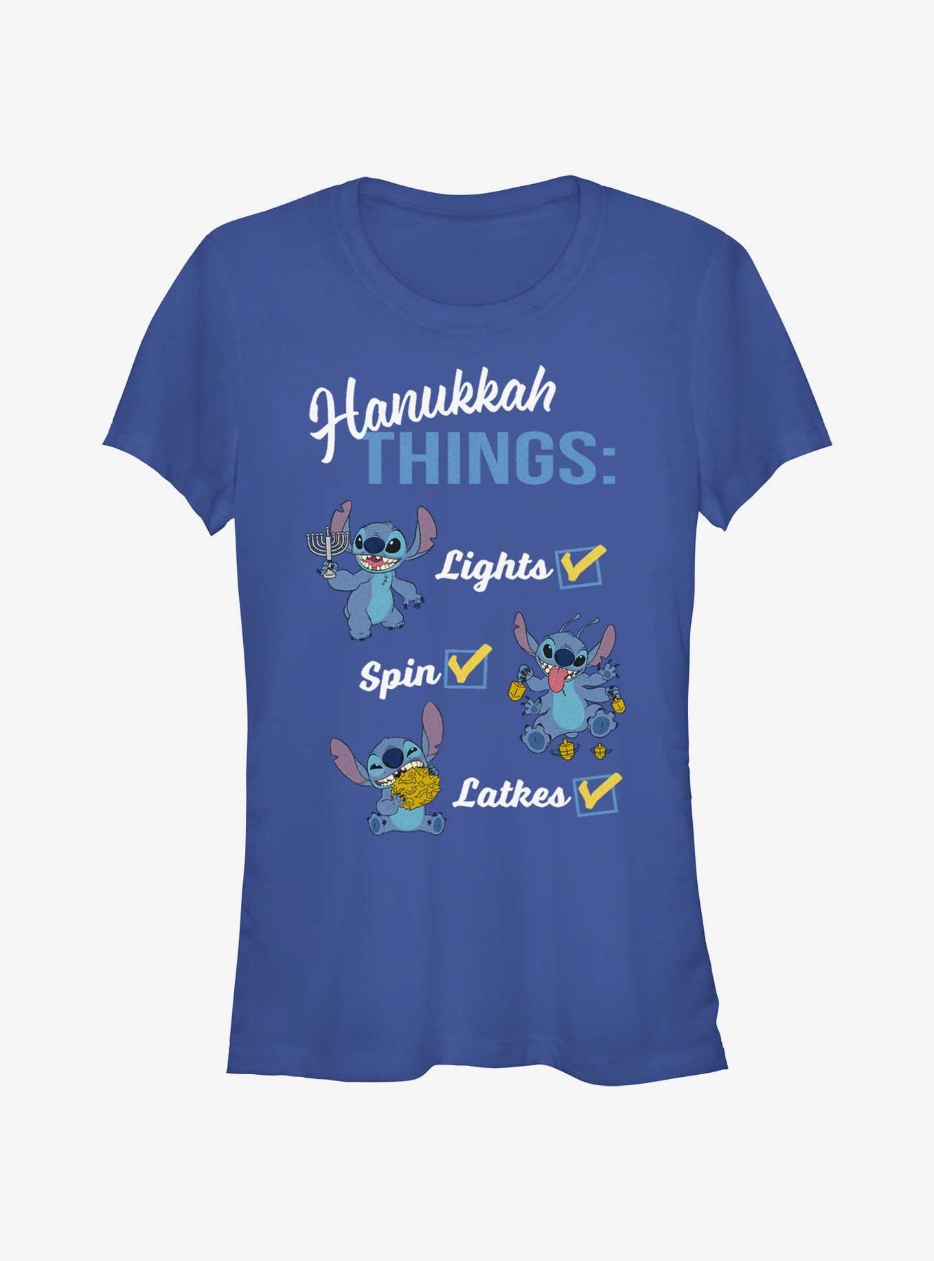 Disney Lilo & Stitch Hanukkah List Girls T-Shirt, ROYAL, hi-res