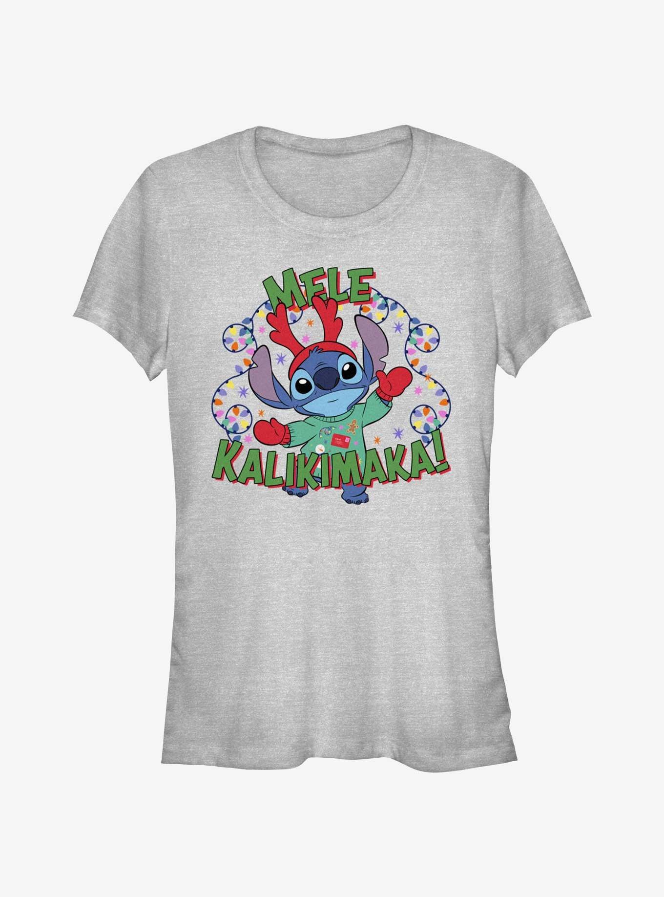 Disney Lilo & Stitch Mele Kalikimaka Merry Christmas in Hawaiian Girls T-Shirt, , hi-res