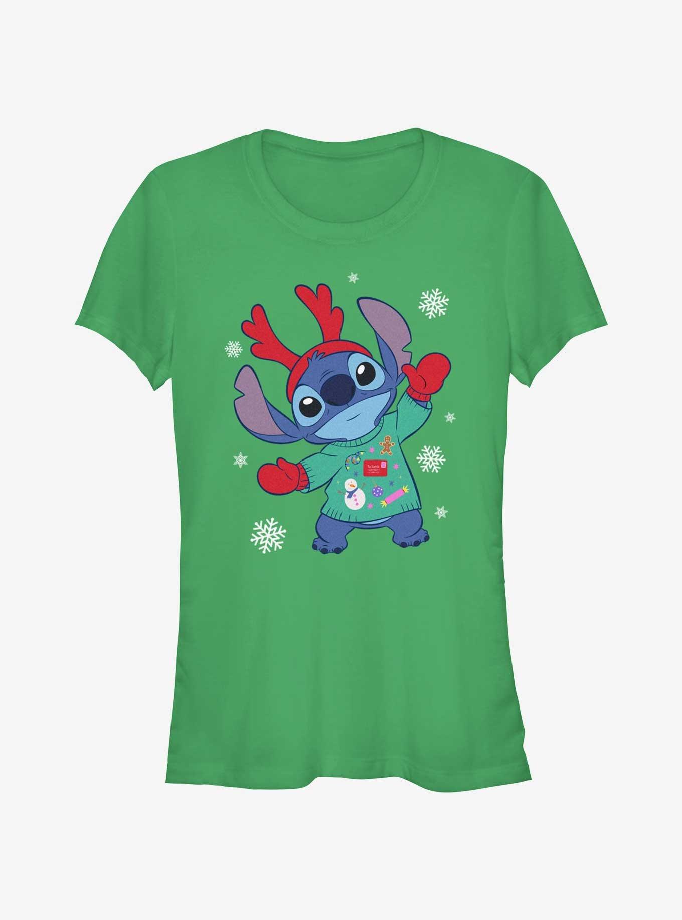 Disney Lilo & Stitch Reindeer Stitch Girls T-Shirt, , hi-res