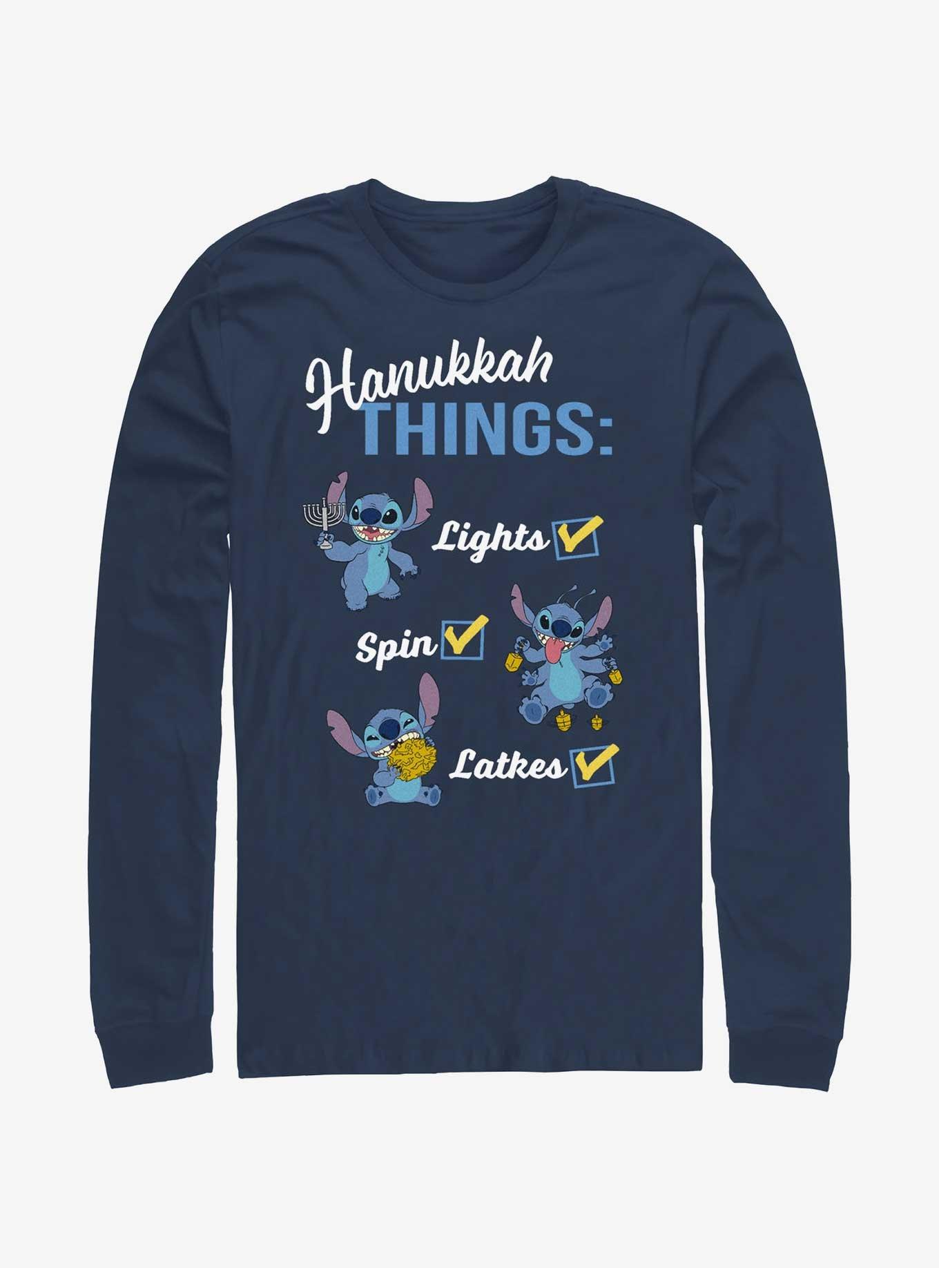 Disney Lilo & Stitch Hanukkah List Long-Sleeve T-Shirt